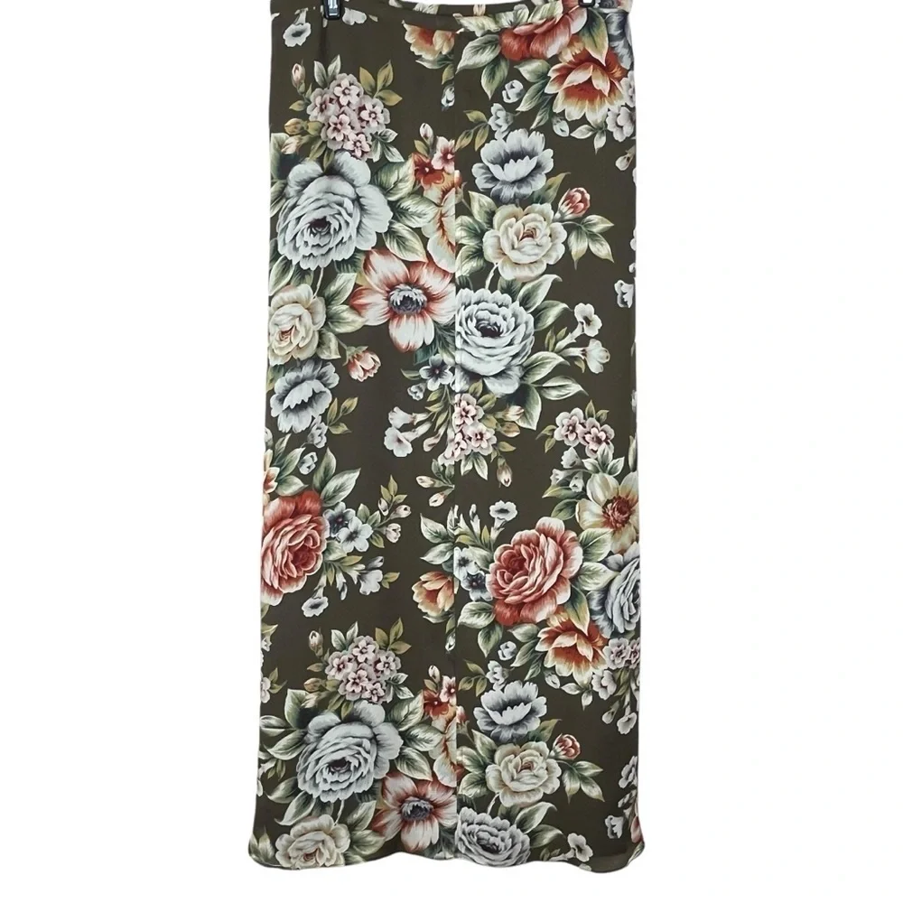 The Limited Floral Roses Fall Color Chiffon Skirt Size 4